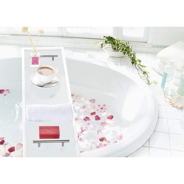 ToiletTree Frosted Acrylic Bathtub Caddy with Rust-Proof Stainless Steel  Handles - 33 x 9 x 2 - Bed Bath & Beyond - 33136242
