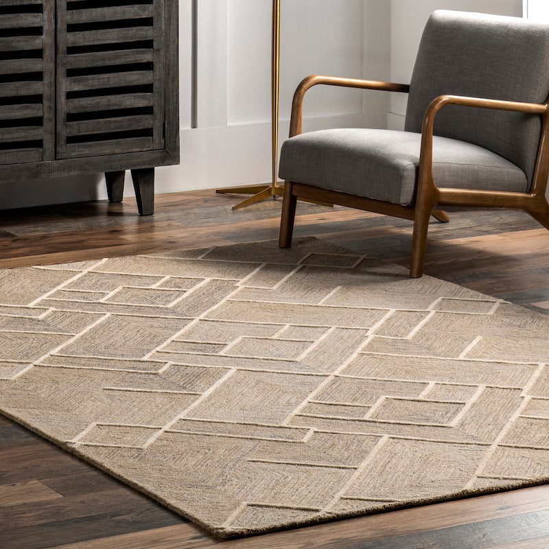 Nuloom Kassy Modern Geometric Wool Area Rug