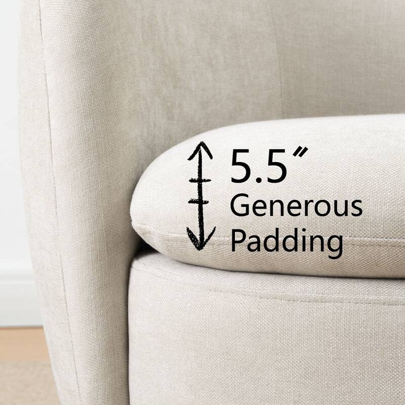 Upholstered Swivel Barrel Accent Chairs(Set of 2)