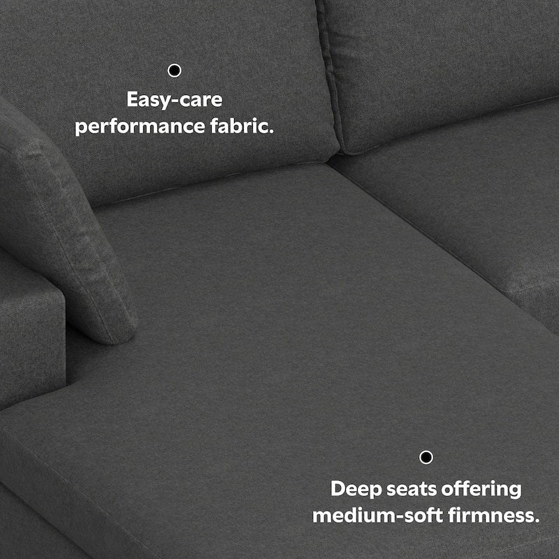 WYNDENHALL Roscoe Left-Facing Sectional in Tightly Woven Performance Fabric