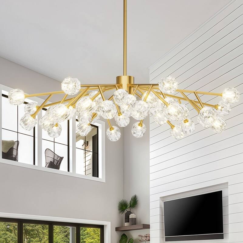 Modern Sputnik Crystal Chandelier Gold Glam Pendant Light - 70.87 * 70.87 * 74.51 in
