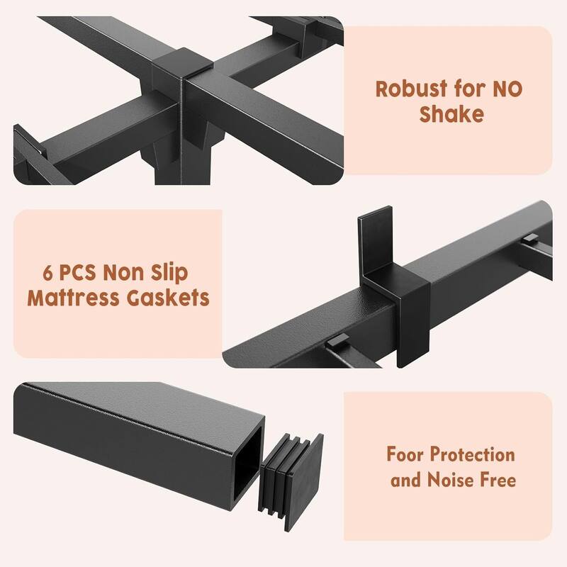 10 Inch Metal Platform Bed Frame Easy Assembly Bed Base for Bedroom and Home Use