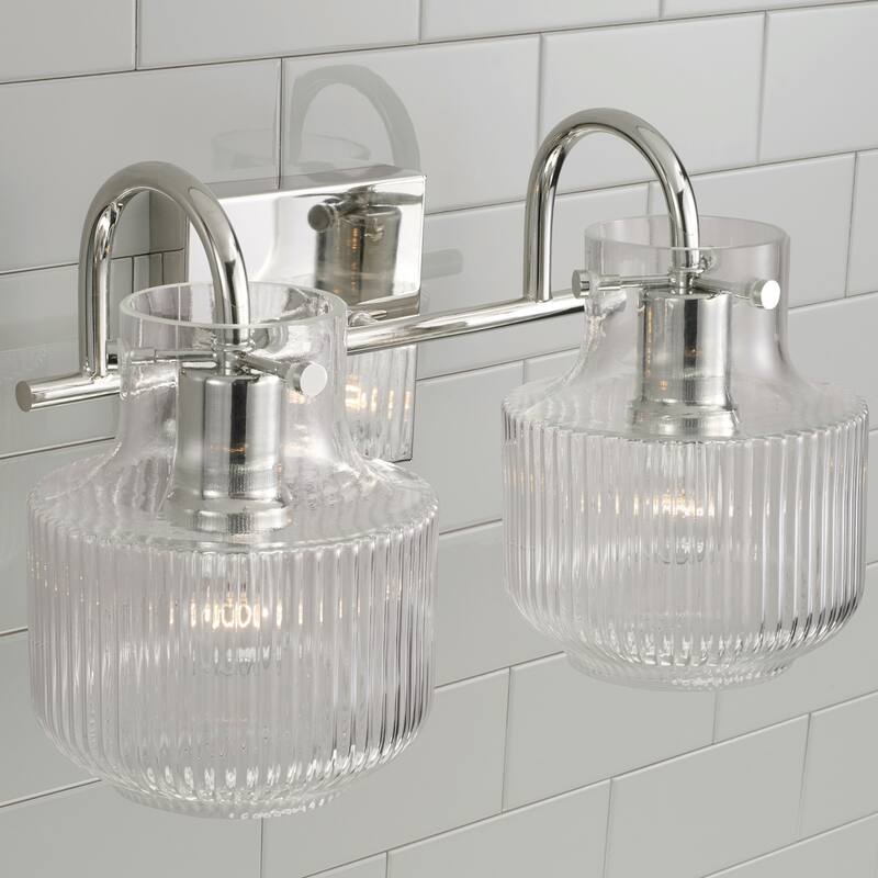 Nyla 2-light Bath/ Vanity w/ Clear Fluted Glass