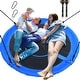 preview thumbnail 1 of 6, 60" Large Saucer Tree Swing for Kids Adults 900D Oxford Waterproof with 2pcs Hanging Straps - 60 inch