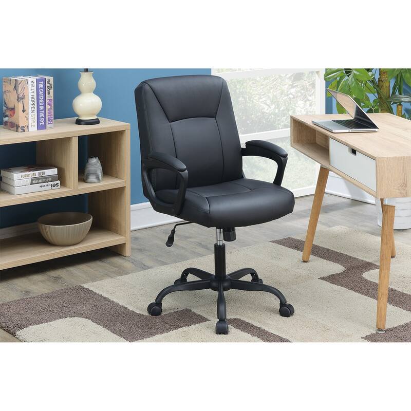 Relax Cushioned Adjustable Office Chair with Upholstered Seat and Back ,Comfort for Home & Desk - Black