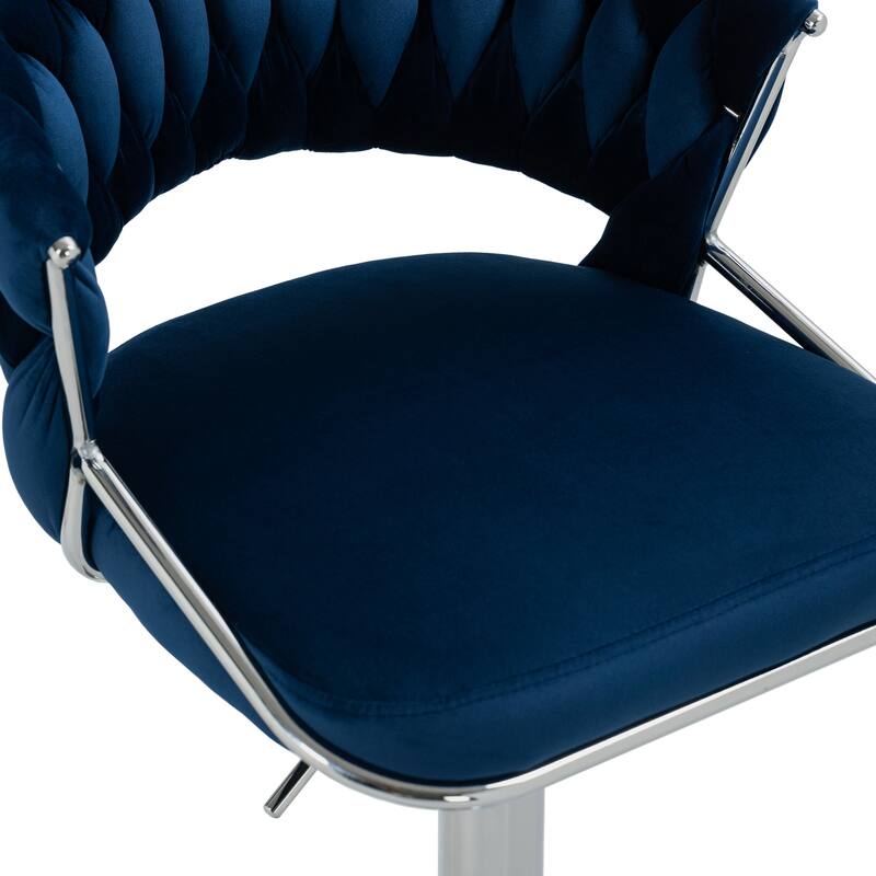 Modern Velvet Counter Bar Stools with Backs(Set of 4)