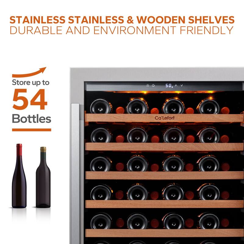 24 Inch 54 Bottle Built-in/ Freestanding Wine Cooler