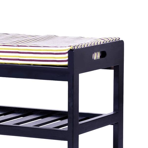 Shop 2 Basket Padded Entryway Shoe Storage Bench Rack Black