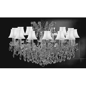 Crystal Chandelier Pendant With White shades 14 Lights Silver - Chandeliers For Bedrooms by Overstock.com