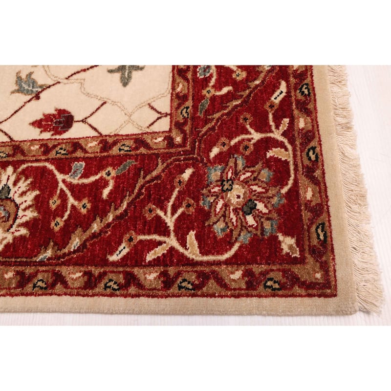 ECARPETGALLERY Hand-knotted Jamshidpour Cream Wool Rug - 5'6 x 8'5