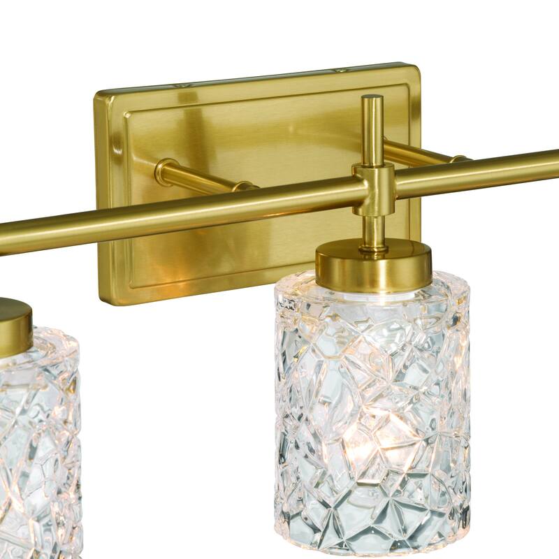 Acroma Dimmable Bathroom Vanity Light with Water Ripple Clear Shade