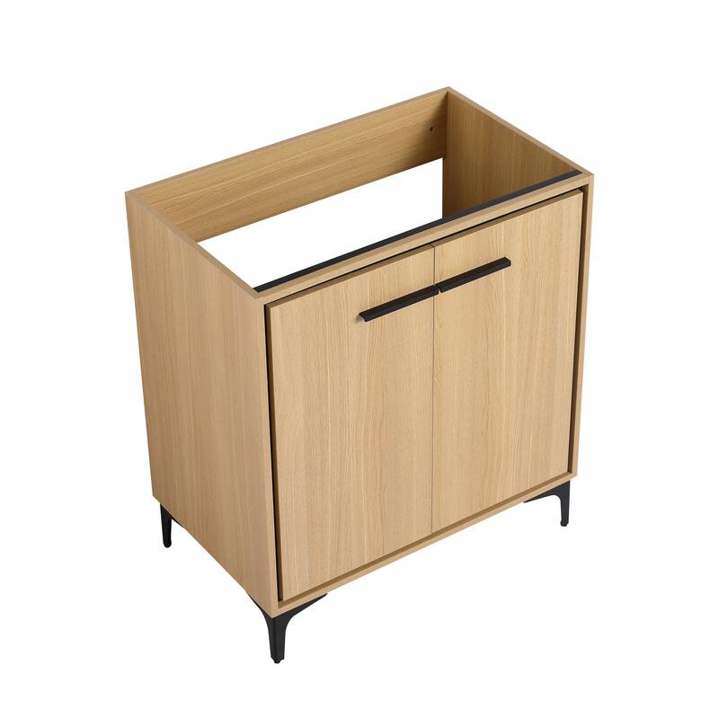 GDFStudio - Denton Modern Freestanding Bathroom Vanity Cabinet with Soft Close Doors, Metal Tripod, Sink NOT INCLUDED - 30"