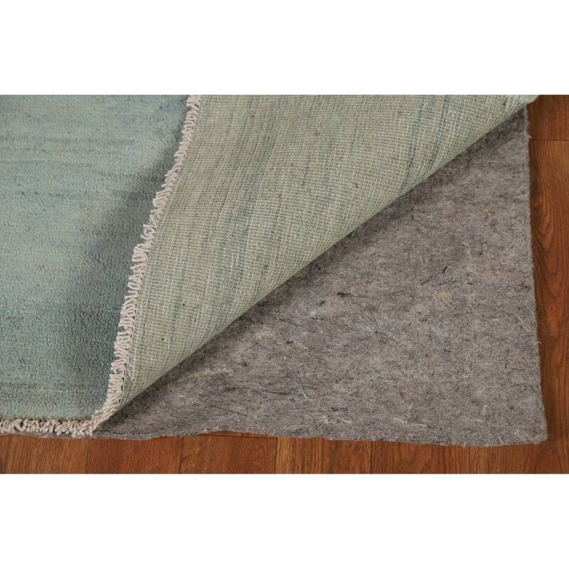 Modern Green Blue Gabbeh Oriental Accent Rug Handmade Wool Carpet - 2'7" x 4'1"