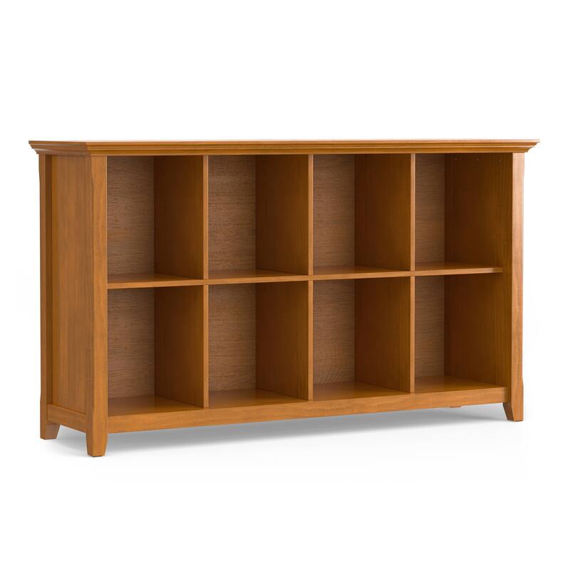 WYNDENHALL Normandy SOLID WOOD 57 inch Transitional 8 Cube Storage Sofa Table - 57"w x 15.75"d x 33"h
