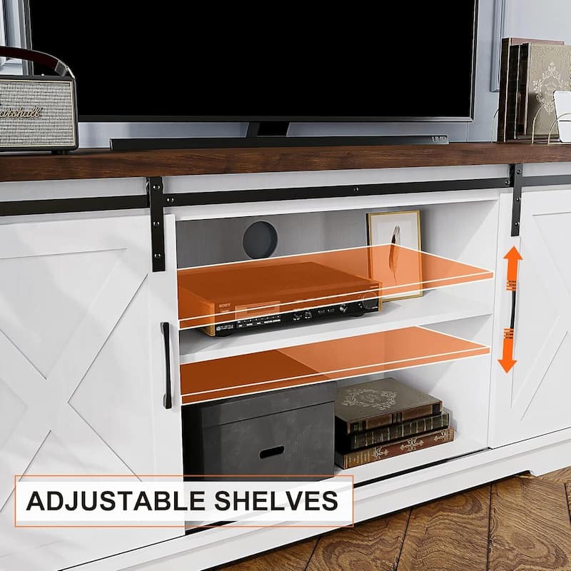 IDEALHOUSE Farmhouse TV Stand for 65 Inch TV
