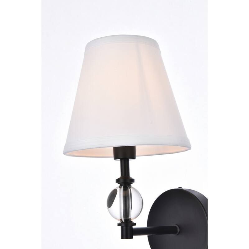 Bella 1 Light Bath Sconce with White Fabric Shade