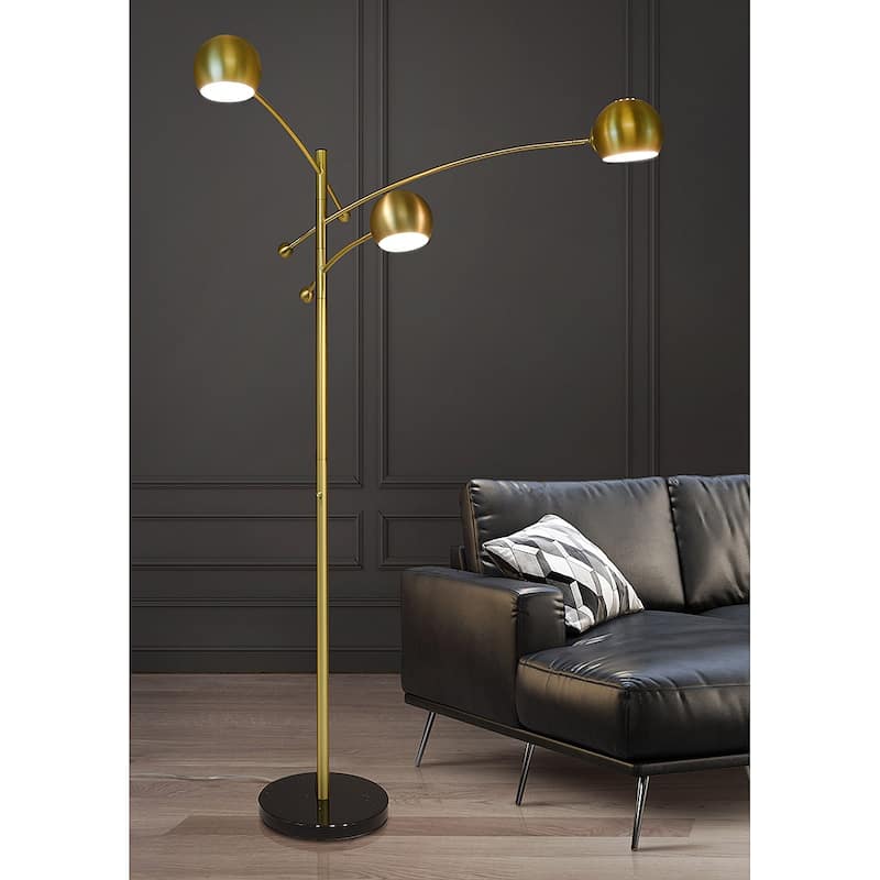 HOMEGLAM Spheres 85"H 3 light Swivel Arm Floor Lamp
