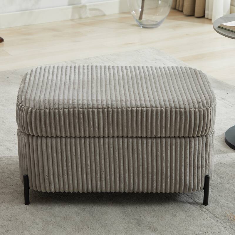 Upholstered Storage Bench Ottoman Bench, Simple Vanity Bench Makeup Bench Gray Piano Bench Indoor Bench
