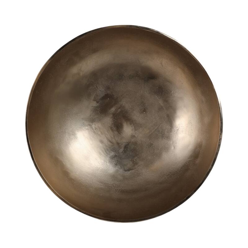 Aluminum Decorative Bowl Modern Pedestal Base Home Decor - 15" Gold - 20" x 20" x 15"