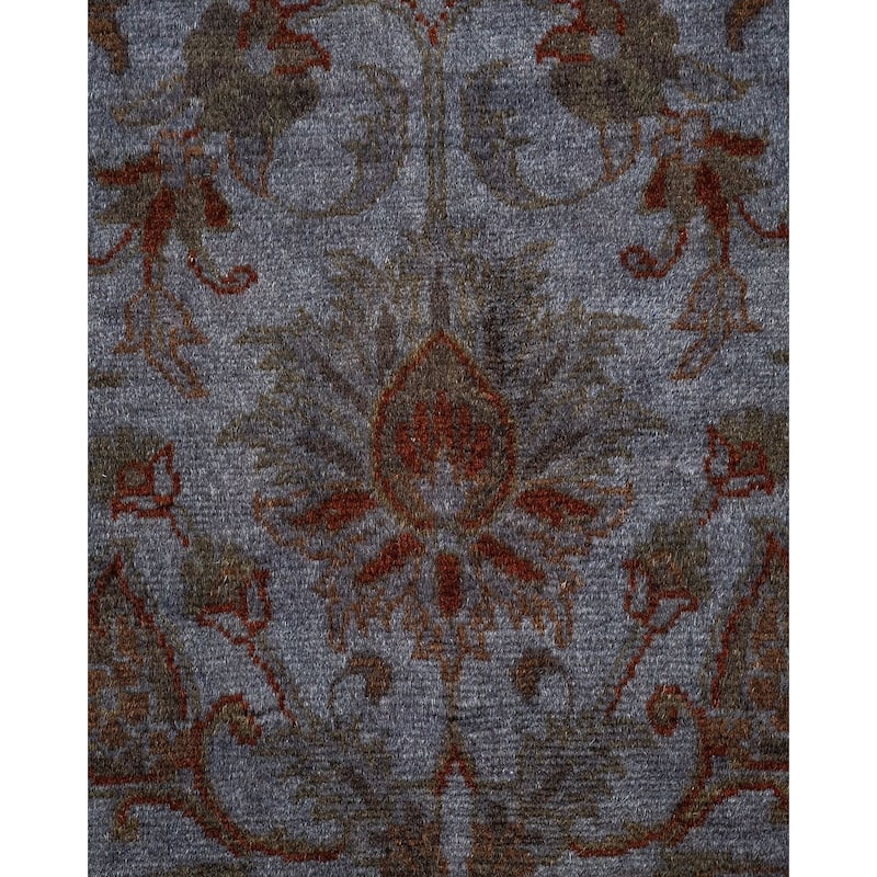Overton Hand Knotted Wool Vintage Inspired Modern Contemporary Overdyed Gray Area Rug - 3' 1" x 5' 3"
