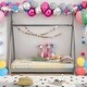 preview thumbnail 2 of 16, Kids and Baby Twin Size House Platform Bed With Triangle Structure,Headboard for Home