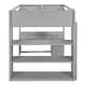 preview thumbnail 28 of 42, Twin/Full Size Loft Bed with Desk and Drawer, Wood Twin Loft Bed with Desk ,Shelves and Cabinet Underneath, High Loft Bedframe
