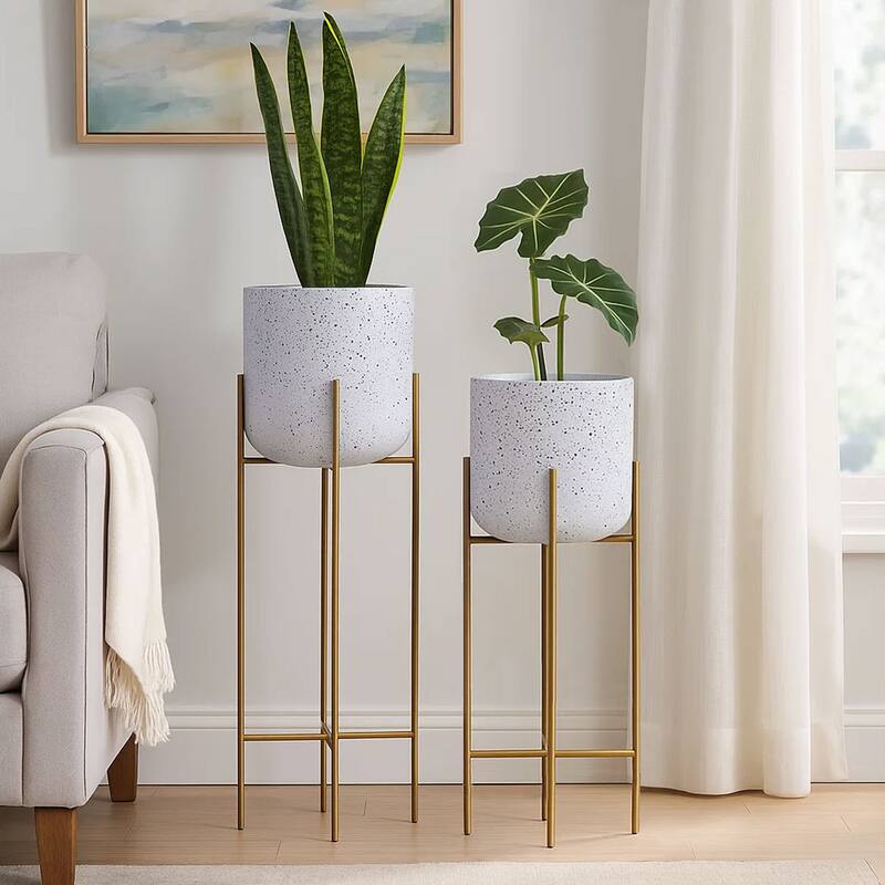 Aira Set of 2 Planters Foldable Metal Stand