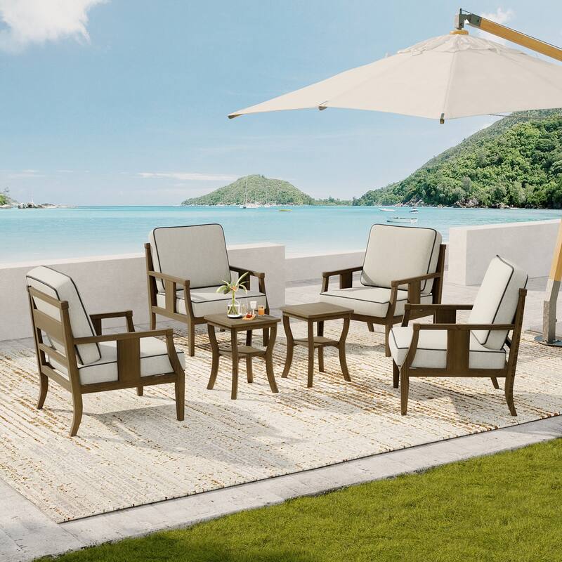 Patio Conversation Sets with Side Table(Set of 6)