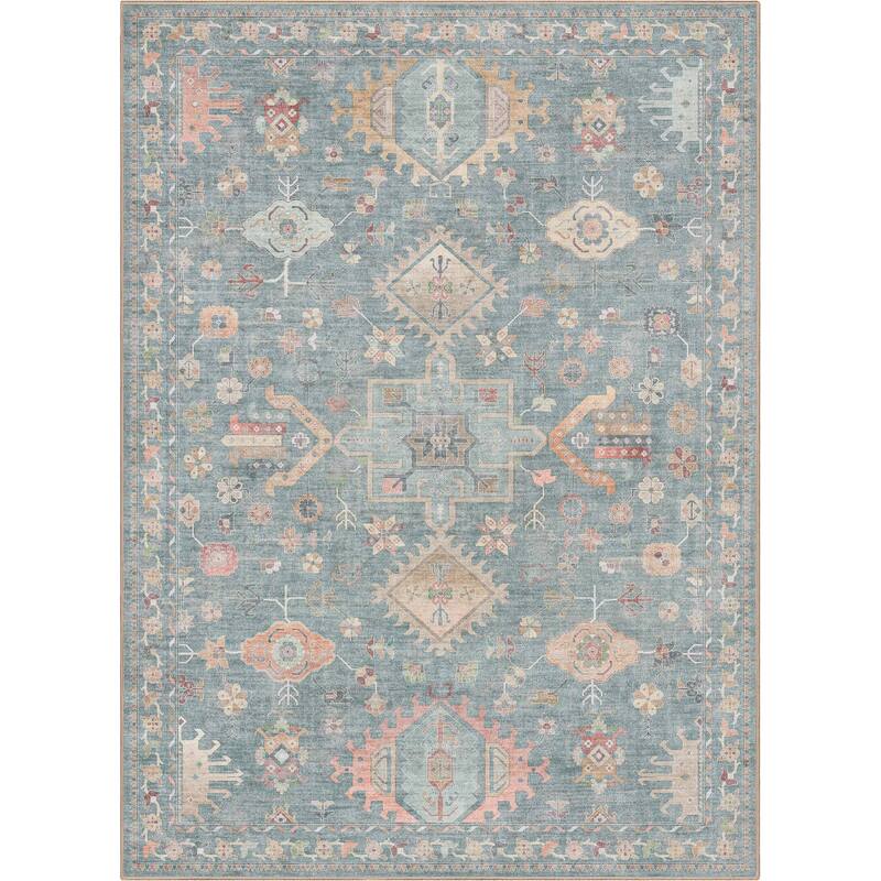 Well Woven Apollo Serapi Delhi Floral Medallion Low Pile Easy Care Rug