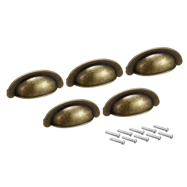 5PCS Antique Bronze Cabinet Drawer Pulls Round Knobs Without Screws 5PCS Antique Bronze Cabinet Drawer Pulls Round Knobs Without Screws