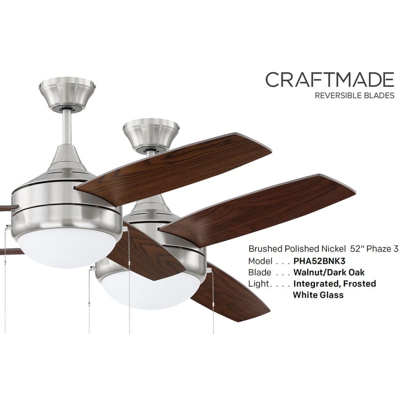 Craftmade Phaze 3 52" 3 Blade LED Ceiling Fan
