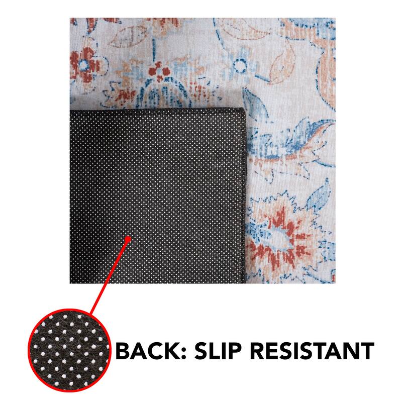 SAFAVIEH Tucson Machine Washable Slip Resistant Harmanda Oriental Medallion