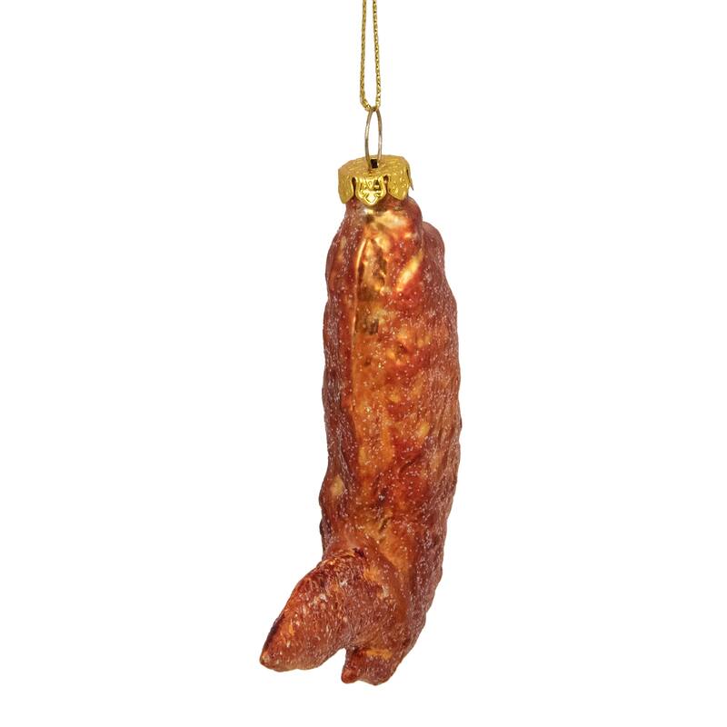 4" Buffalo Flat Chicken Wing Glass Christmas Ornament