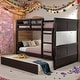 preview thumbnail 14 of 48, Full Over Full Bunk Bed With Twin Size Trundle For Bedroom Espresso