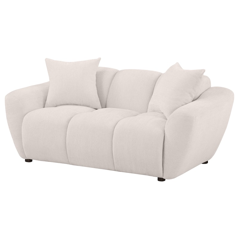 Destino Chenille Upholstered Splayed Arm Loveseat Greige - N/A