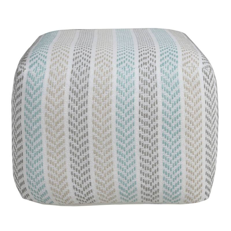 Sevita Everyday Chevron Stripe Pouf Ottoman