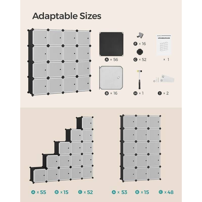 Modern Multi-Cube Storage Rack with Strong ABS Connectors and Secure Door Hooks for Tight Closure