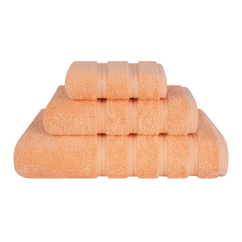 American Soft Linen 3 Piece, 100% Genuine Turkish Cotton Premium & Luxury Towels Bathroom Sets - Malibu Peach