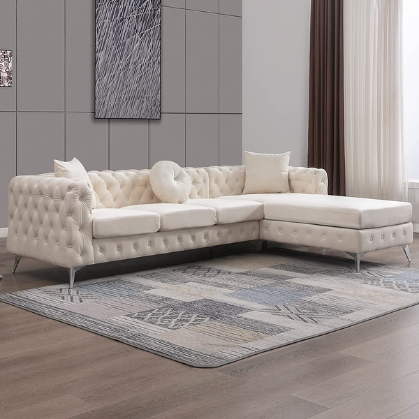 Mixoy Deep Button Tufted Sofa Couches Velvet Modern Sofa Chair