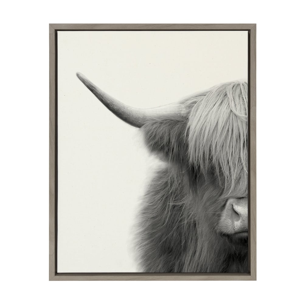 Kate and Laurel Sylvie Cow Framed Canvas by The Creative Bunch Studio