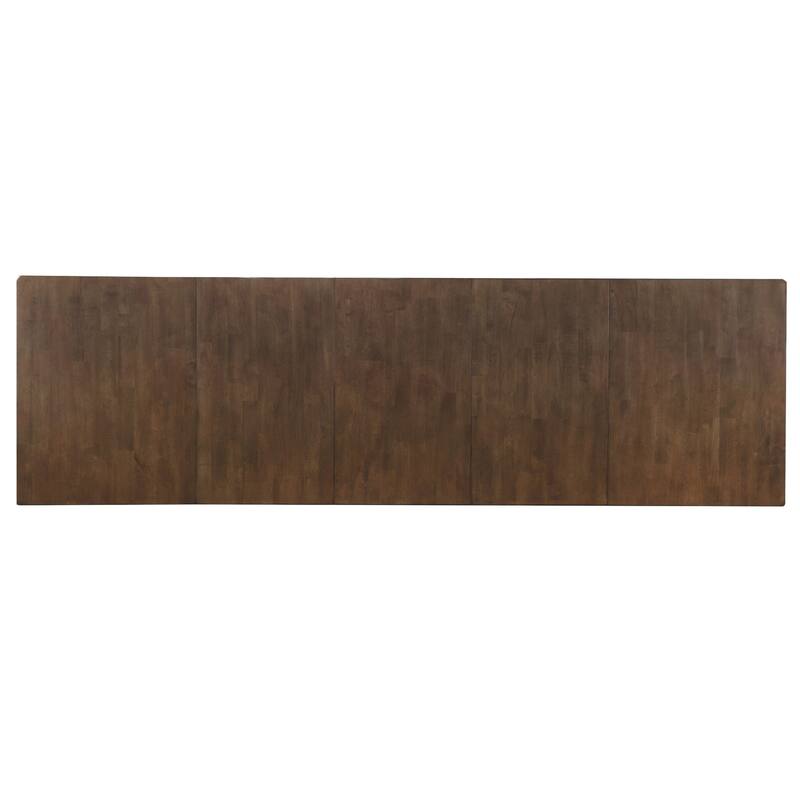 Extendable Dining Table Set - 12 Seater Rectangular Table, Amish Brown Finish