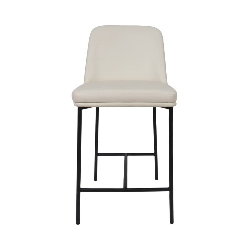 Manhattan Comfort Loft Vegan Leather Metal Counter Stool - Set of 2