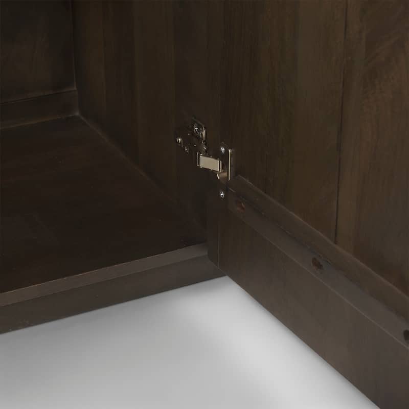 Terra Dark Brown Solid Wood Fluted Sideboard - 72.0L x 18.5W x 32.0H