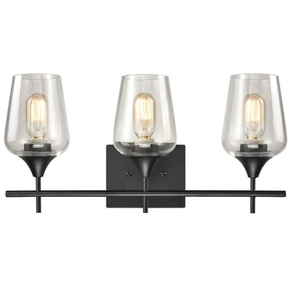 slide 1 of 20, Monaco Farmhouse Bathroom Vanity Lights 3-Light Clear Glass Wall Sconces