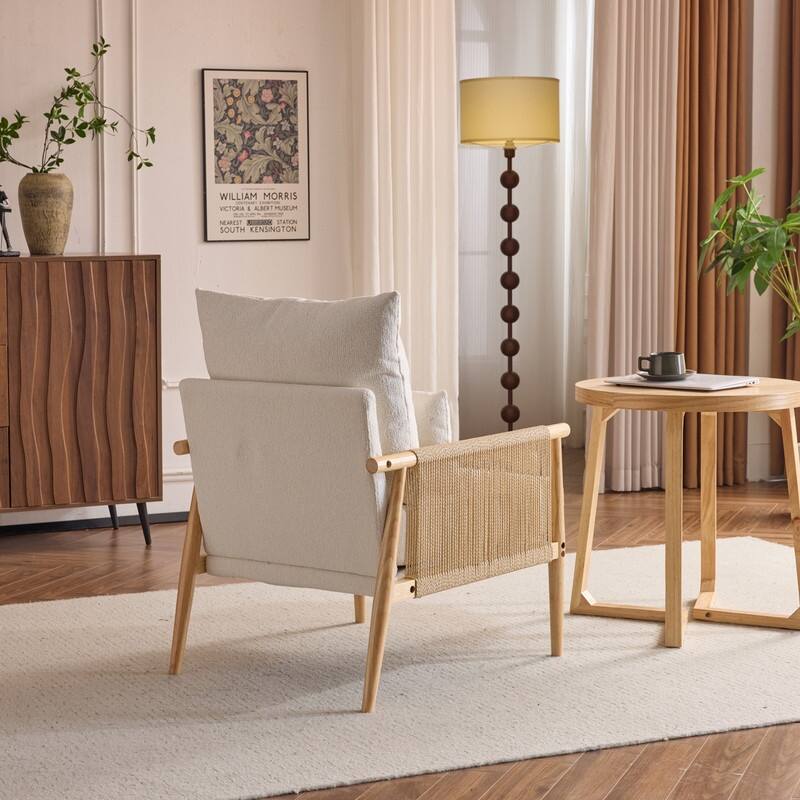 Chenille Accent Chair with Pillow