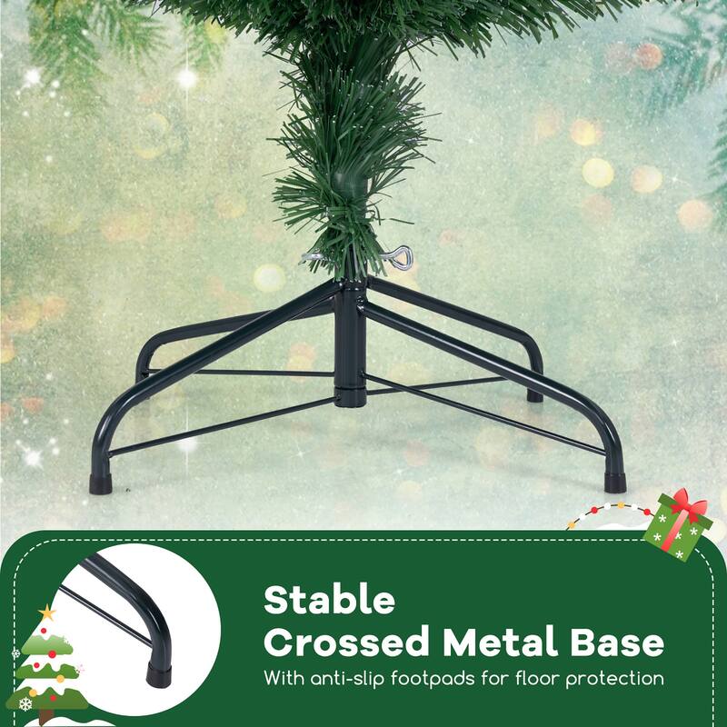 Gymax 5/6/7 FT Christmas Tree Artificial Xmas Tree w/ 8 Lighting Modes - See Details