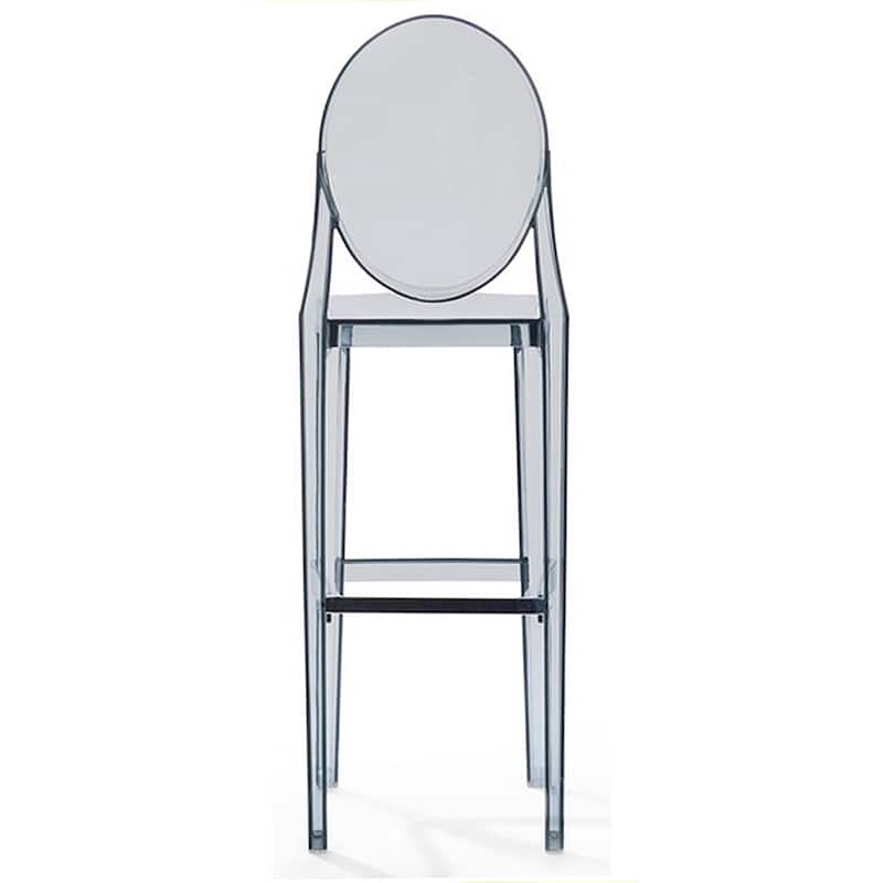 Set of 2 Clear Modern 30" Seat Bar Stool Counter Height With Back Plastic Chairs For Home Restaurant Office