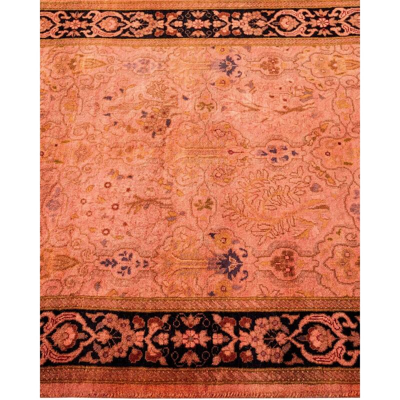 Overton Hand Knotted Wool Vintage Inspired Modern Contemporary Overdyed Pink Runner Rug - 2' 8" x 14' 1"