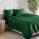 preview thumbnail 9 of 22, Bare Home Poly Satin Sheet Set California King - Forest Green