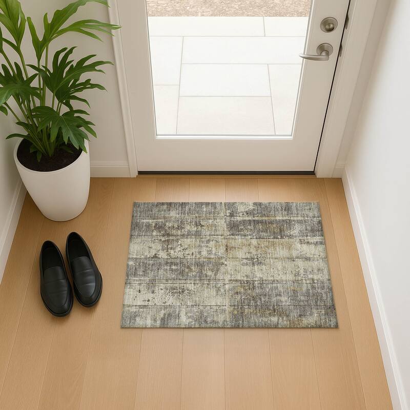 Premium Washable Super Soft Modern Panel Mayfield Rug - Beige - 1'8" x 2'6"